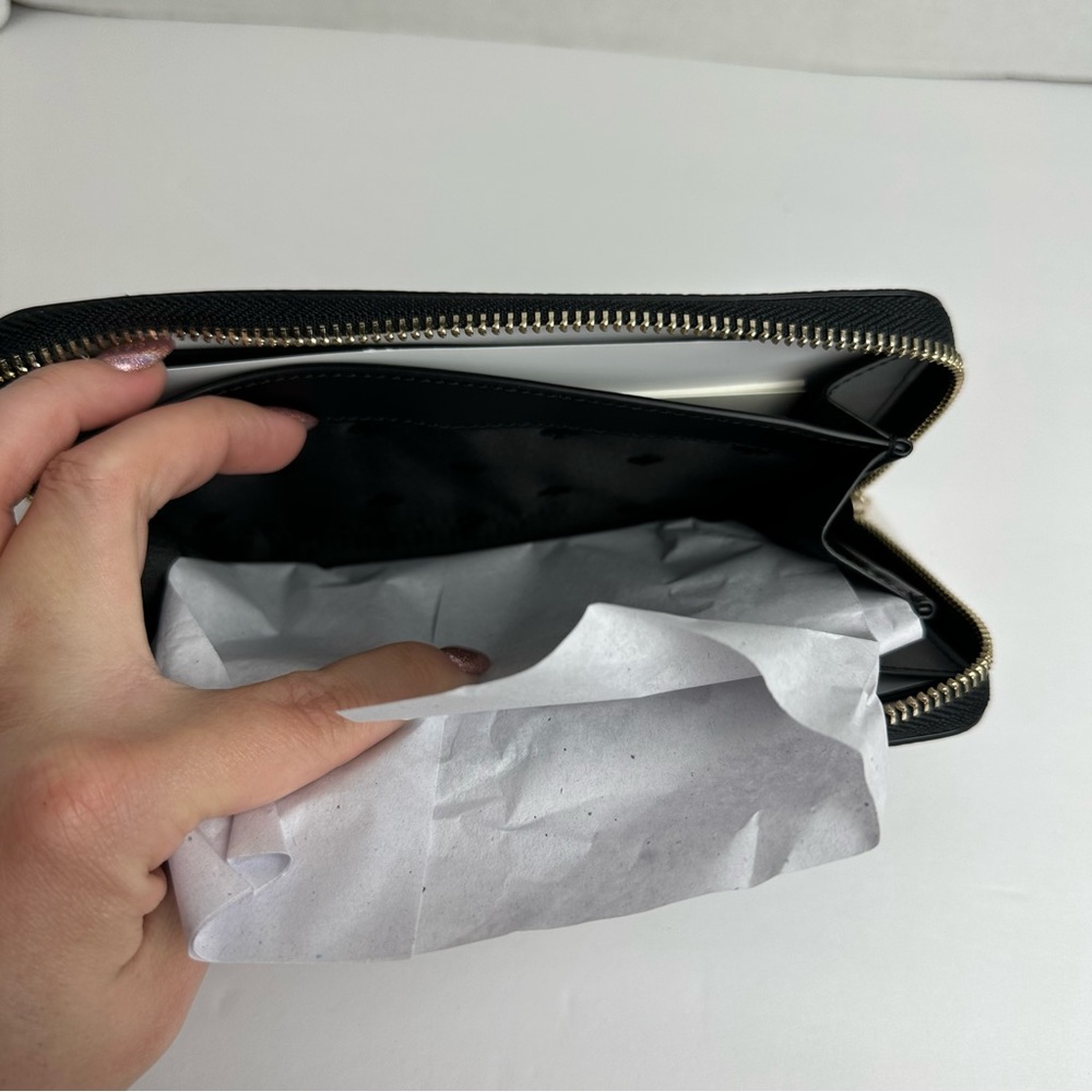 Kate Spade NWT Leila Pebble Leather Large Continental Wallet Black - Picture 7 of 16